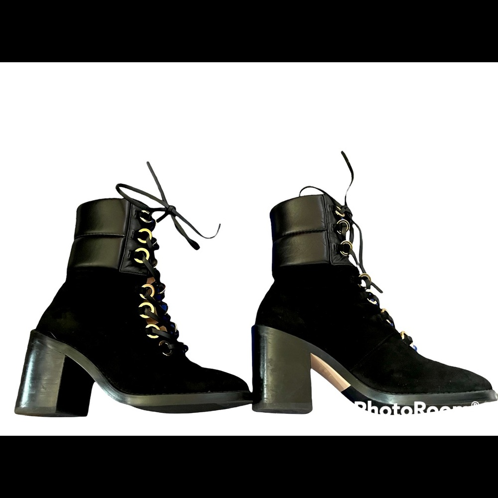 Black Suede Stuart Weitzman Boots Watson S7 - Picture 3 of 8